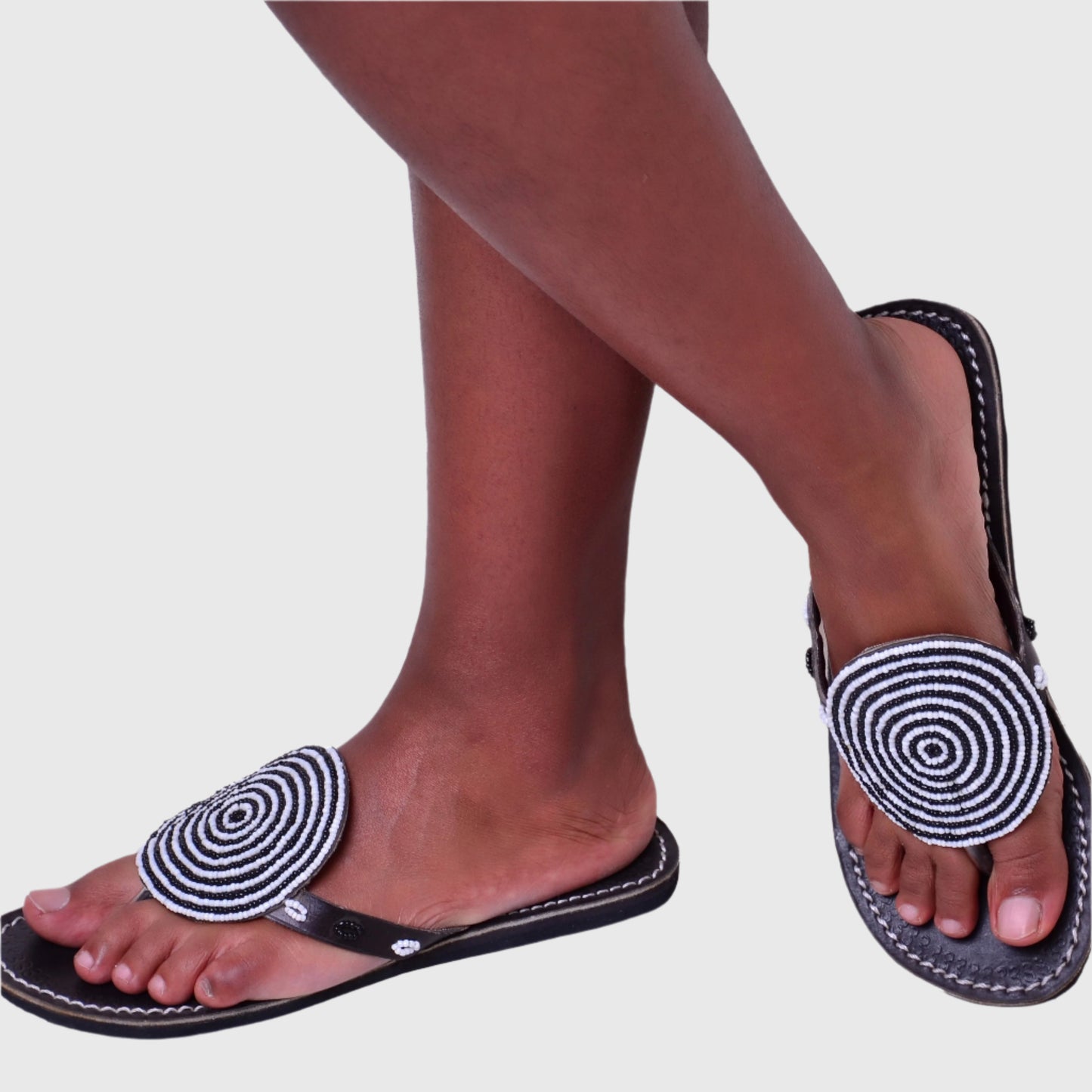 Sandals Circle Black White