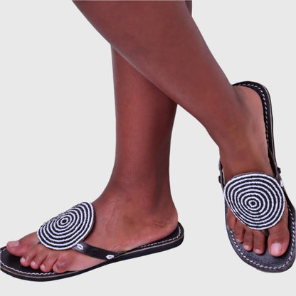 Sandals Circle Black White