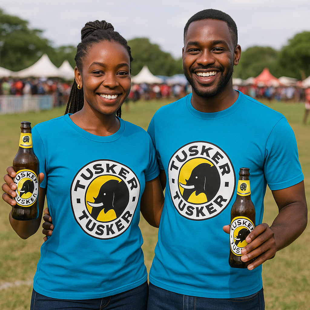 T-shirt Tusker Beer Turquoise Blue