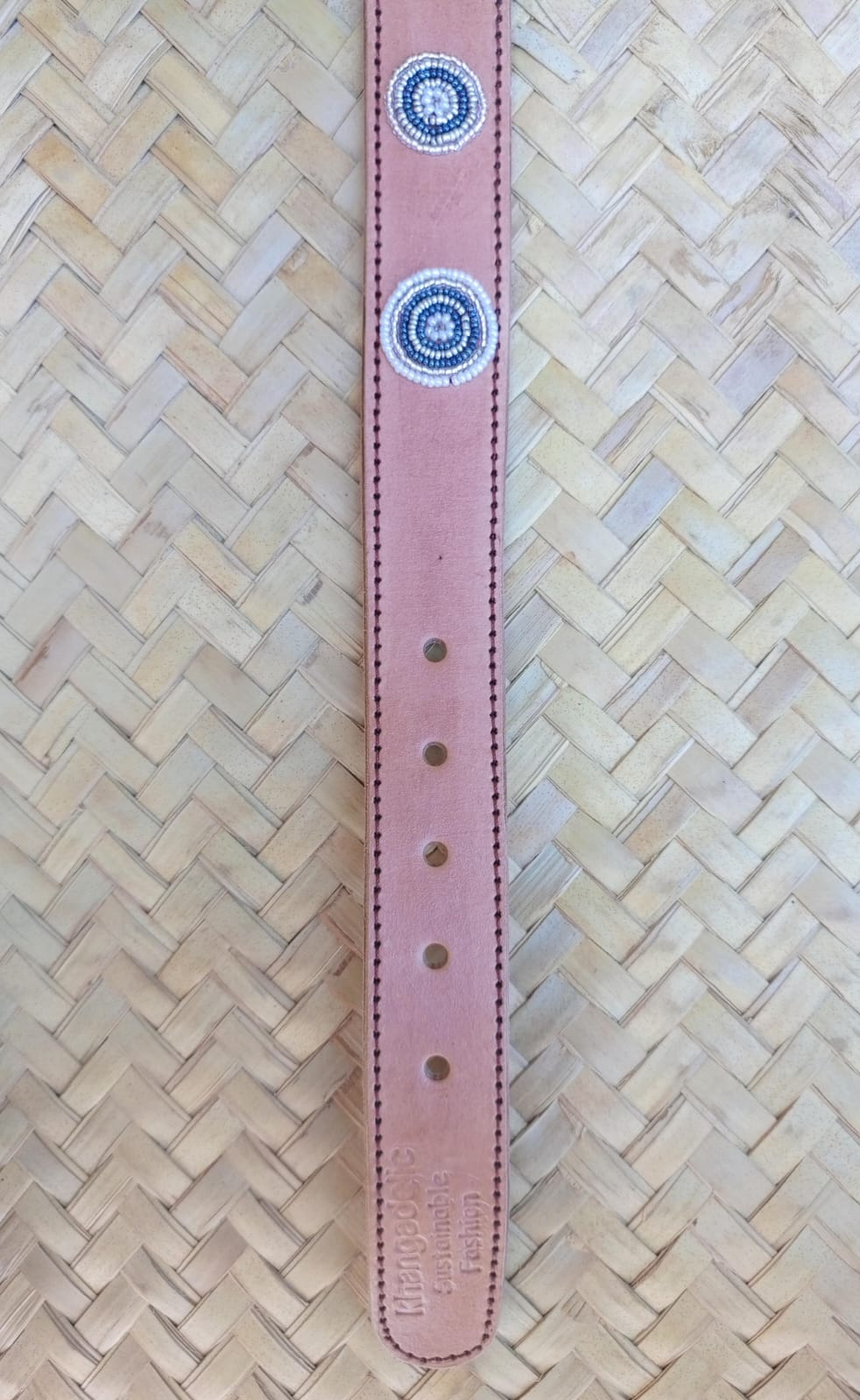 Handcrafted Maasai Belt - White Circles