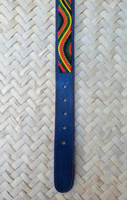 Handcrafted Maasai Dog Collar - Colorful Waves