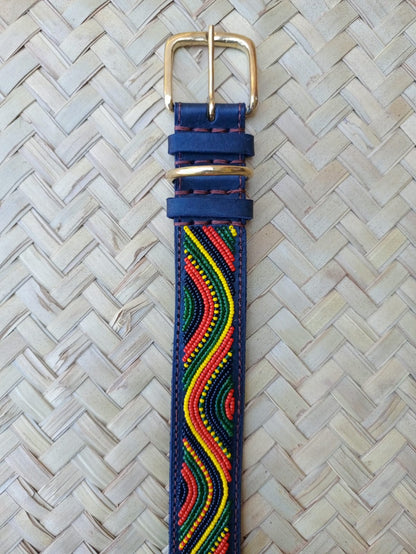 Handcrafted Maasai Dog Collar - Colorful Waves