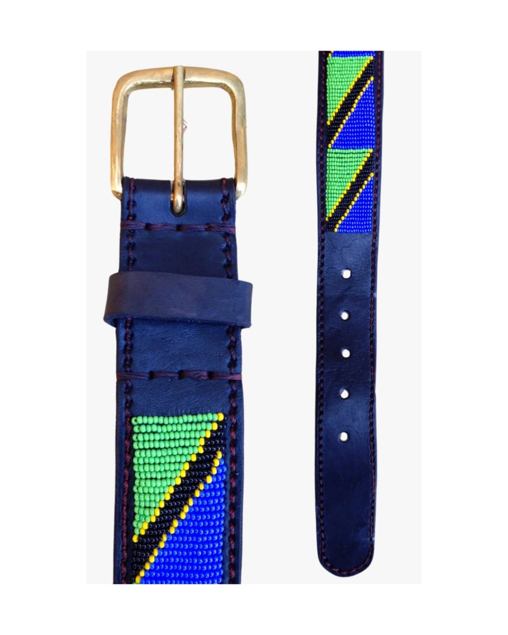 Handcrafted Maasai Belt - Tanzania Flag