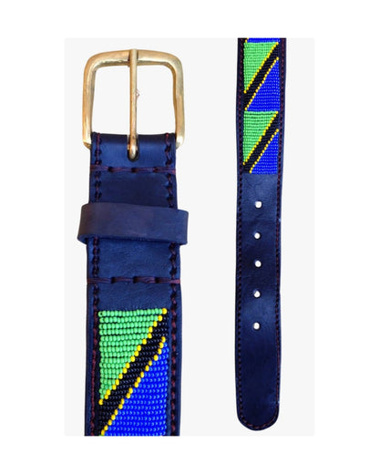 Handcrafted Maasai Belt - Tanzania Flag