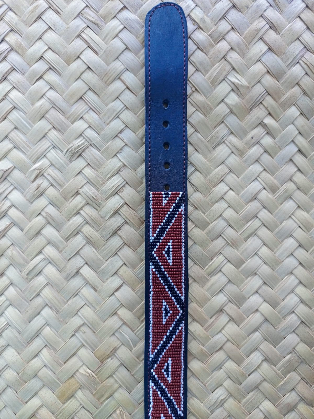 Handcrafted Maasai Belt - Brown Geometric