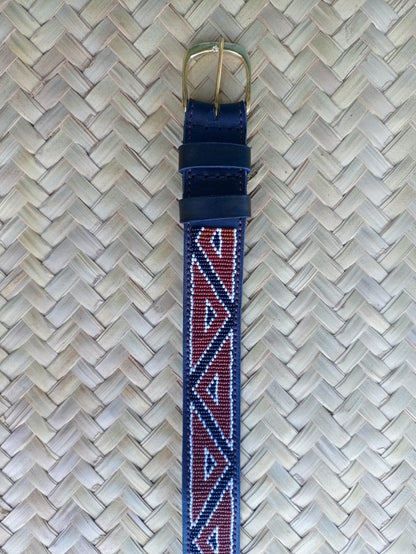Handcrafted Maasai Belt - Brown Geometric