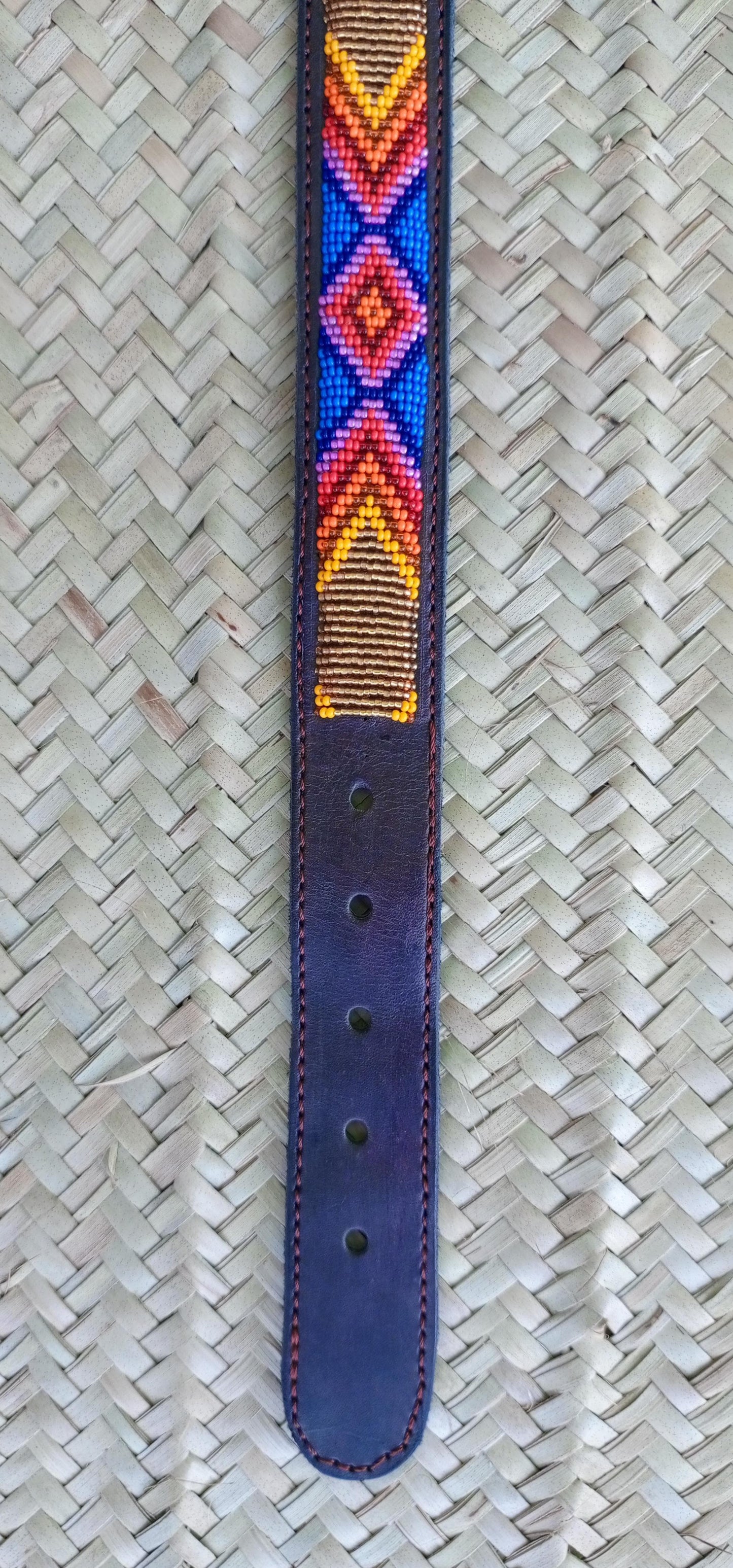 Handcrafted Maasai Dog Collar - Colorful Geometric