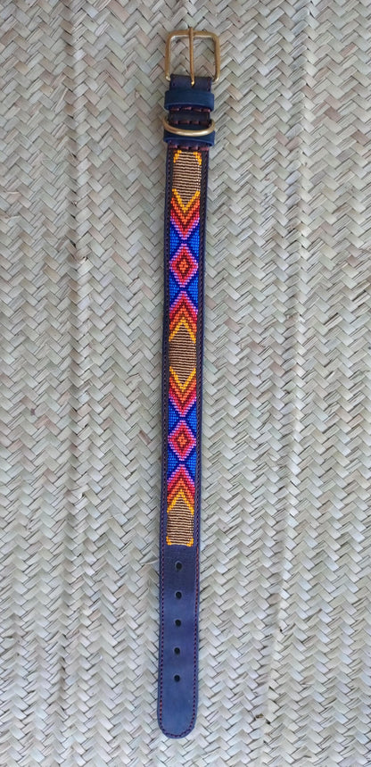Handcrafted Maasai Dog Collar - Colorful Geometric