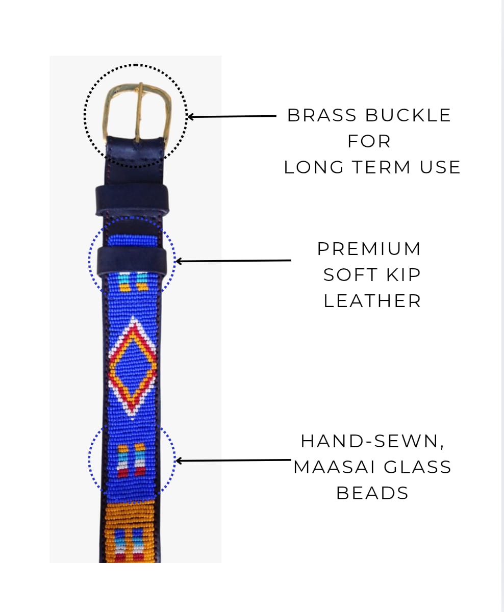 Handcrafted Maasai Belt - Colorful Geometric