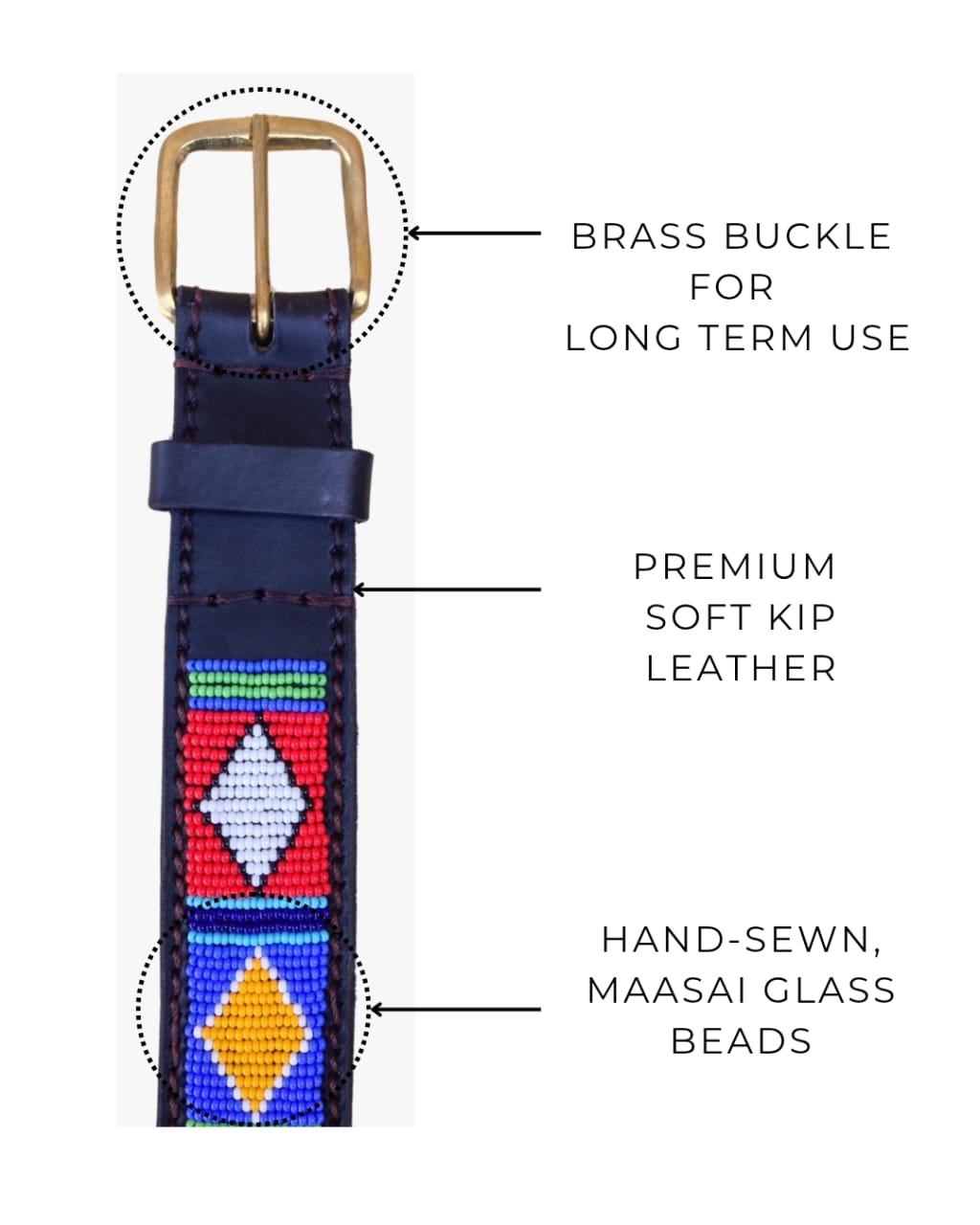 Handcrafted Maasai Belt - Colorful Geometric