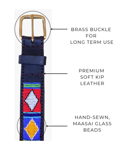Handcrafted Maasai Belt - Colorful Geometric