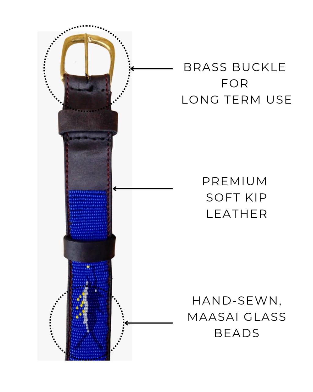Handcrafted Maasai Belt - Blue Marlin