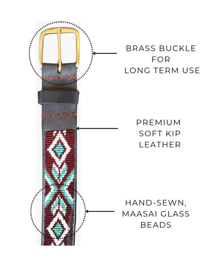 Handcrafted Maasai Belt - Colorful Geometric