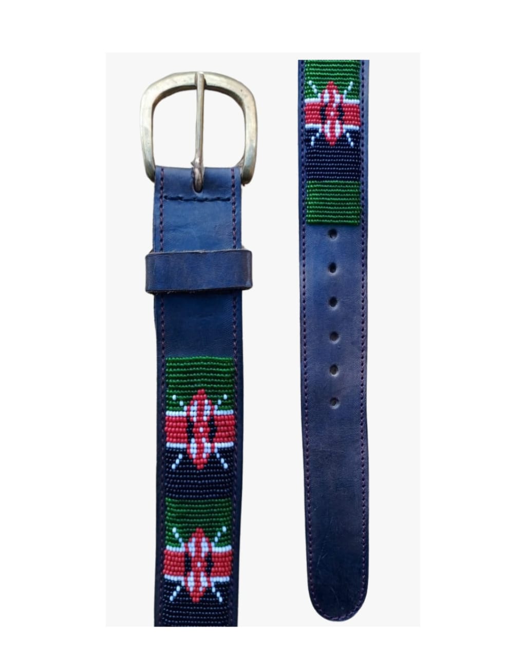 Handcrafted Maasai Belt - Kenya Flag