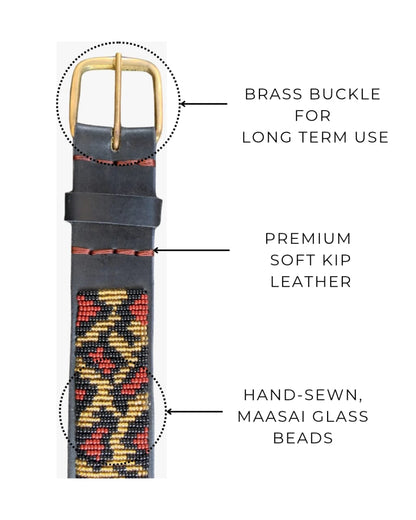 Handcrafted Maasai Belt - Animal Print
