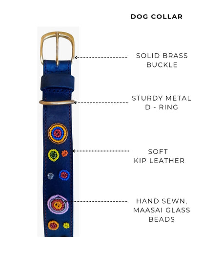 Handcrafted Maasai Dog Collar - Colorful Circles