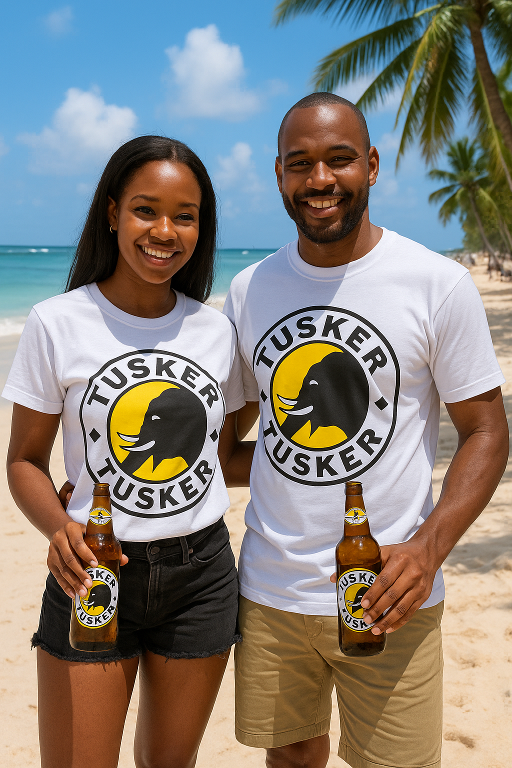 T-shirt Tusker Beer White
