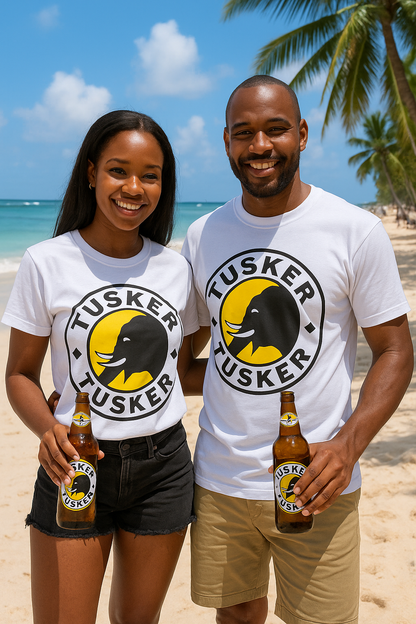 T-shirt Tusker Beer White