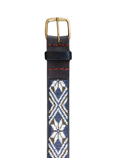 Handcrafted Maasai Belt - Black White Geometric