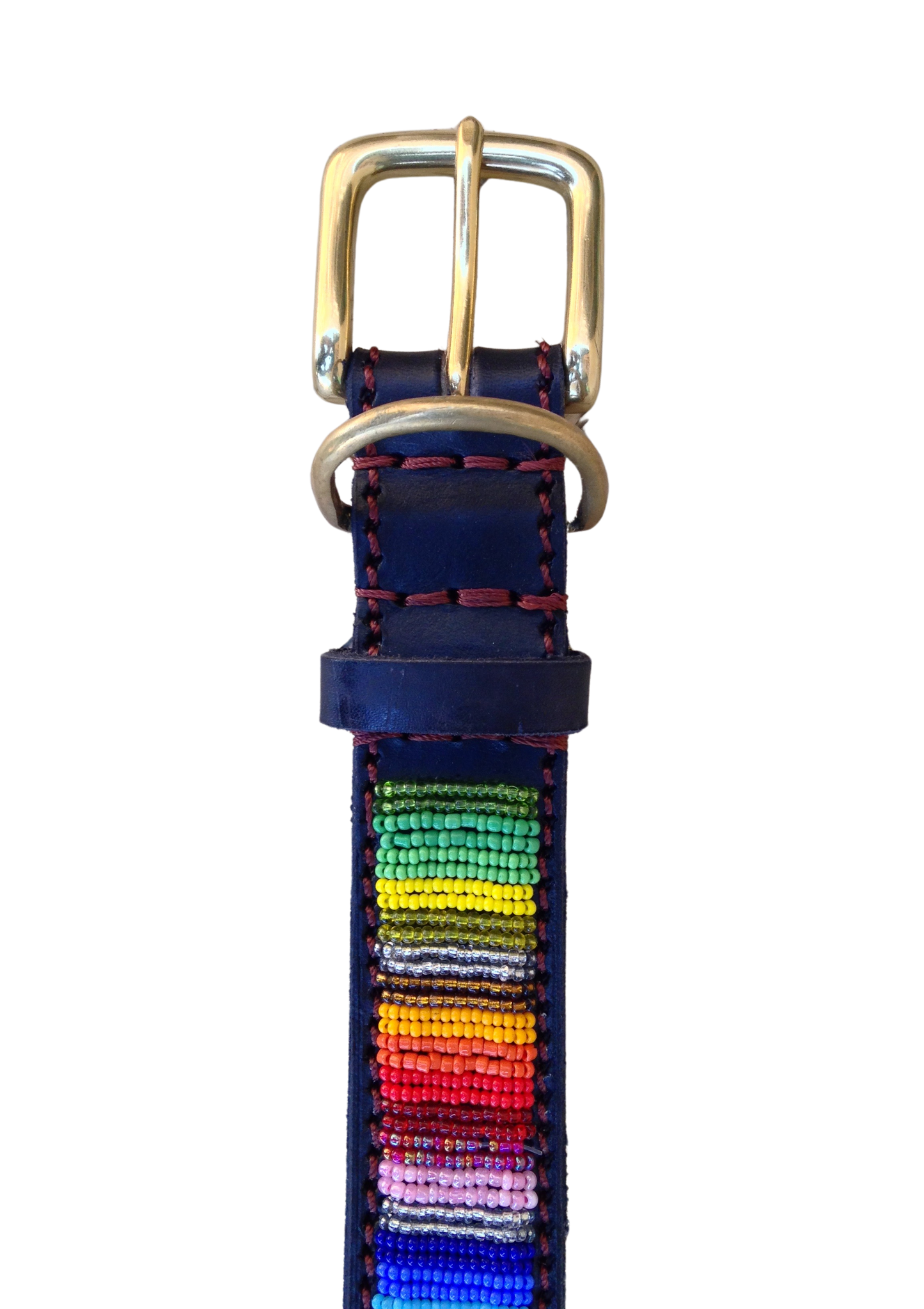 Handcrafted Maasai Dog Collar - Rainbow Stripes