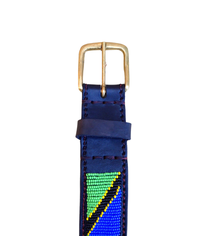 Handcrafted Maasai Belt - Tanzania Flag