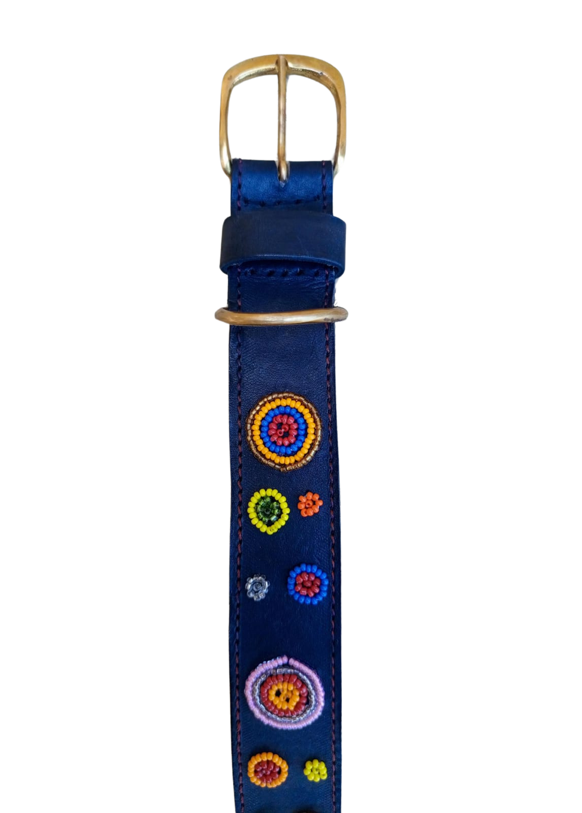 Handcrafted Maasai Dog Collar - Colorful Circles