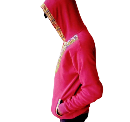 Hoodie Dashiki Fleece Red