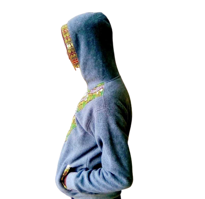 Hoodie Dashiki Fleece Gray