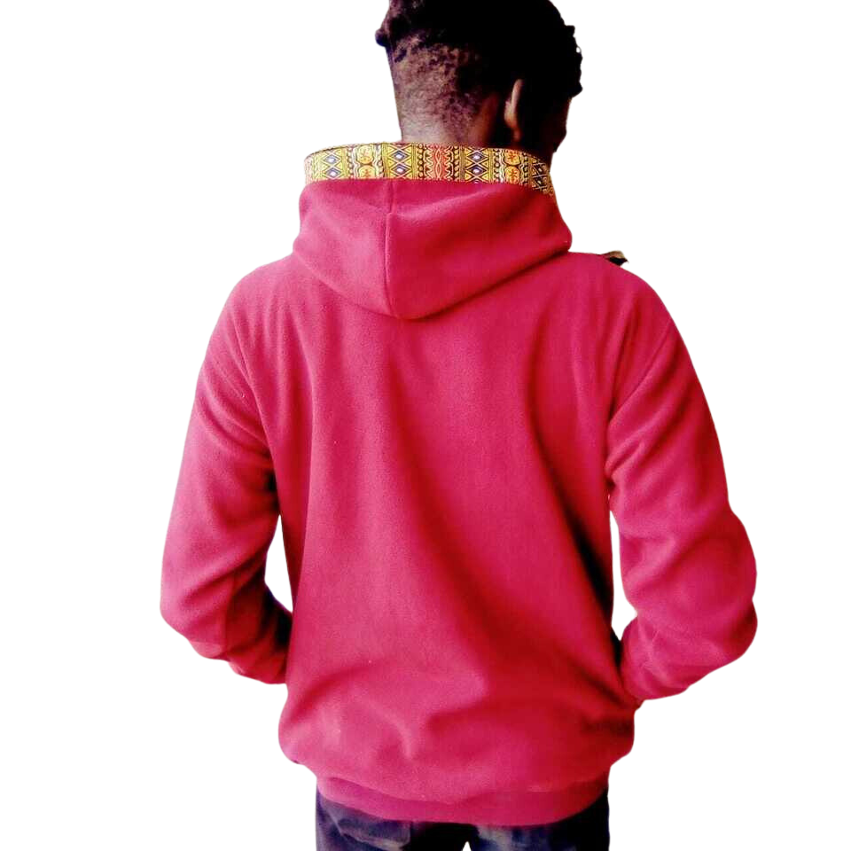 Hoodie Dashiki Fleece Red