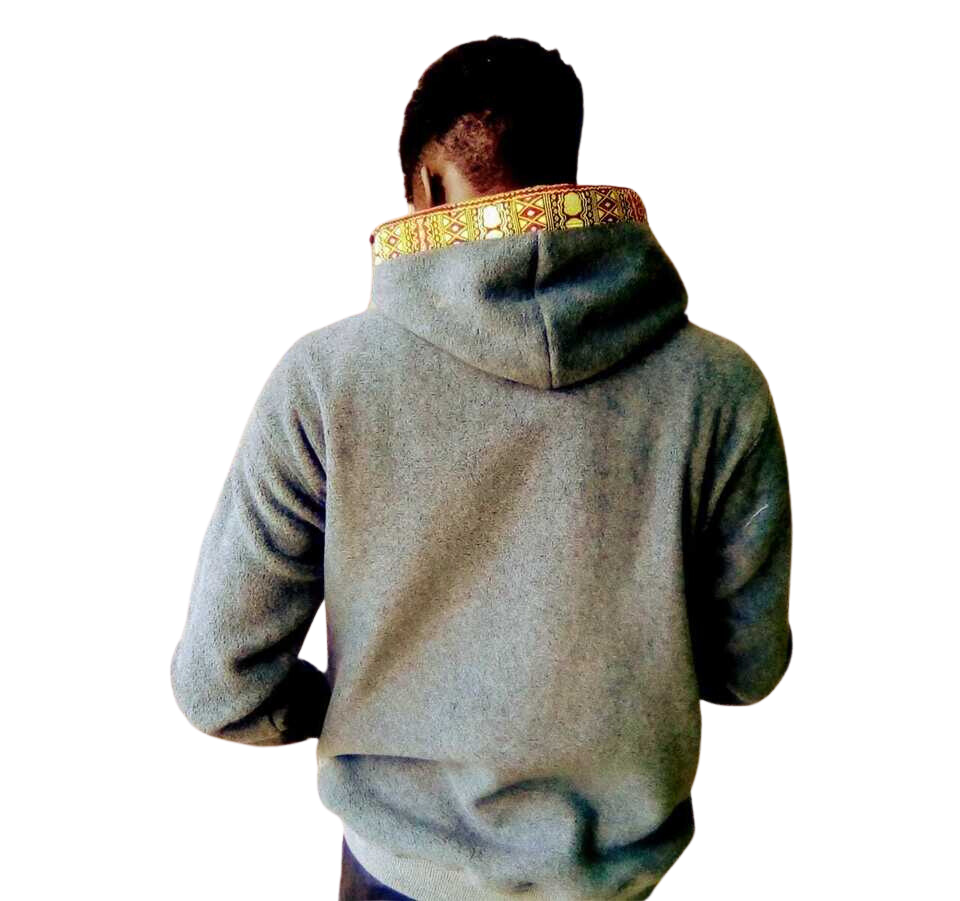 Hoodie Dashiki Fleece Gray