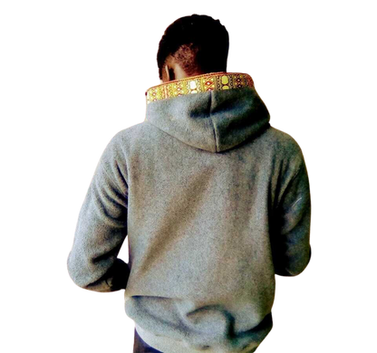 Hoodie Dashiki Fleece Gray