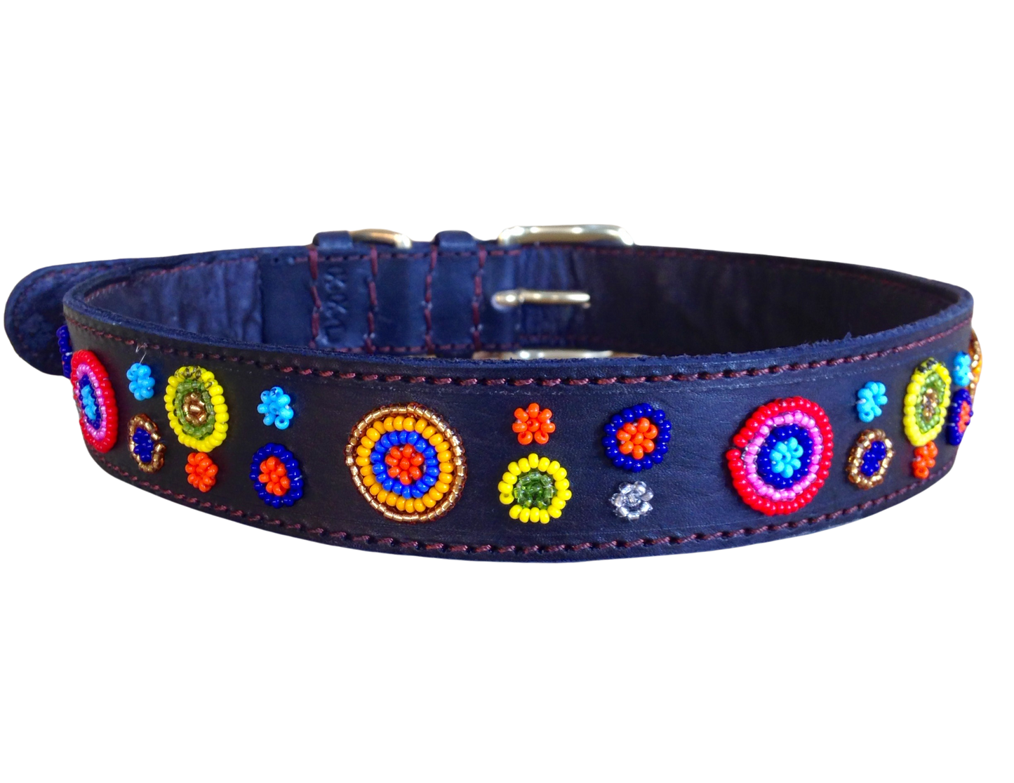 Handcrafted Maasai Dog Collar - Colorful Circles
