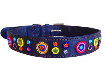 Handcrafted Maasai Dog Collar - Colorful Circles