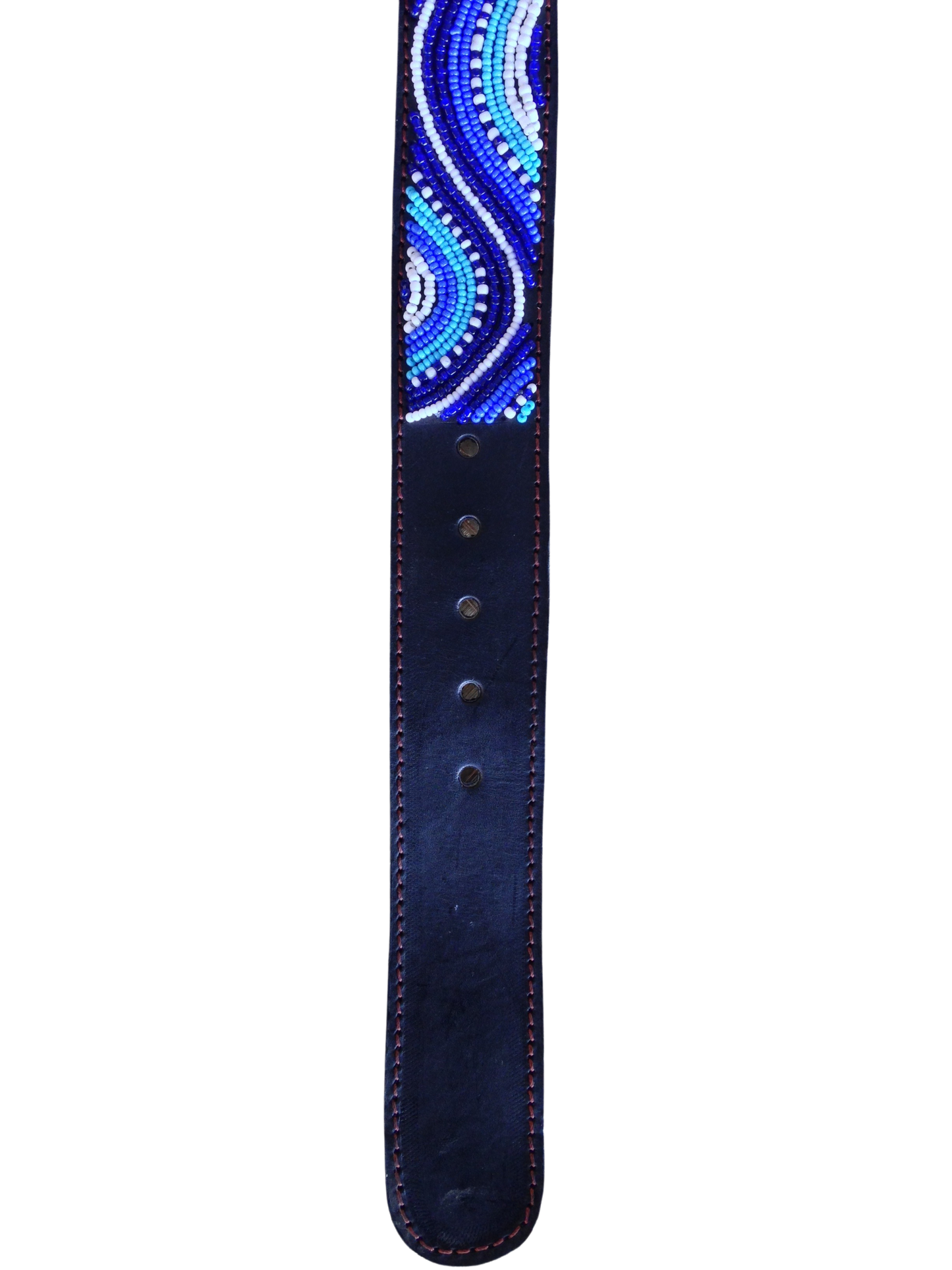 Handcrafted Maasai Belt - Electric Blue Waves