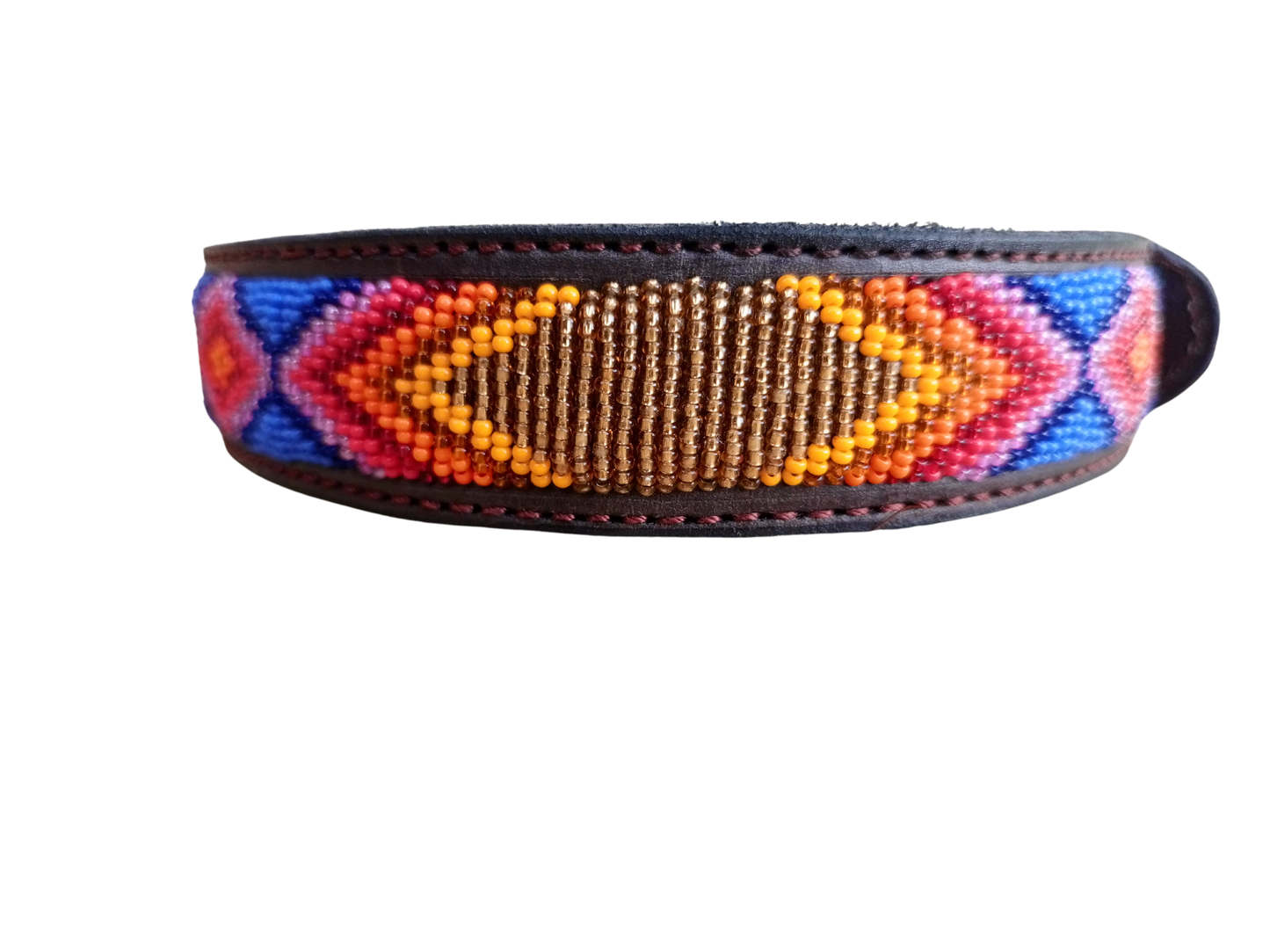 Handcrafted Maasai Dog Collar - Colorful Geometric