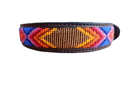 Handcrafted Maasai Dog Collar - Colorful Geometric