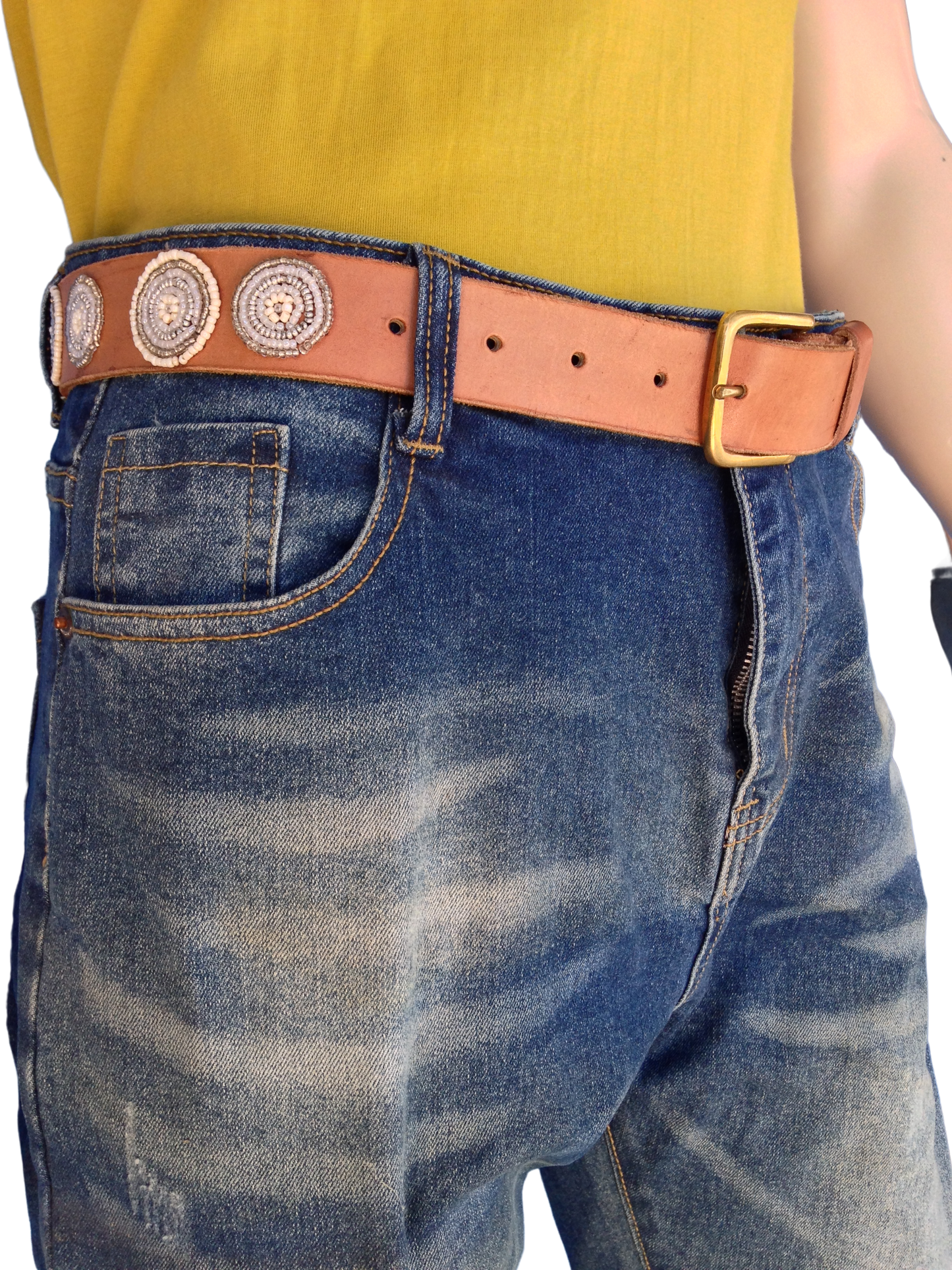 Handcrafted Maasai Belt - White Circles