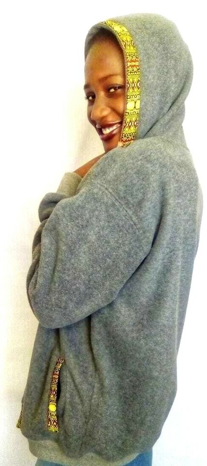 Hoodie Dashiki Fleece Gray