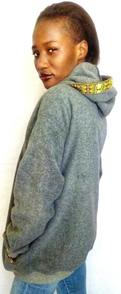 Hoodie Dashiki Fleece Gray